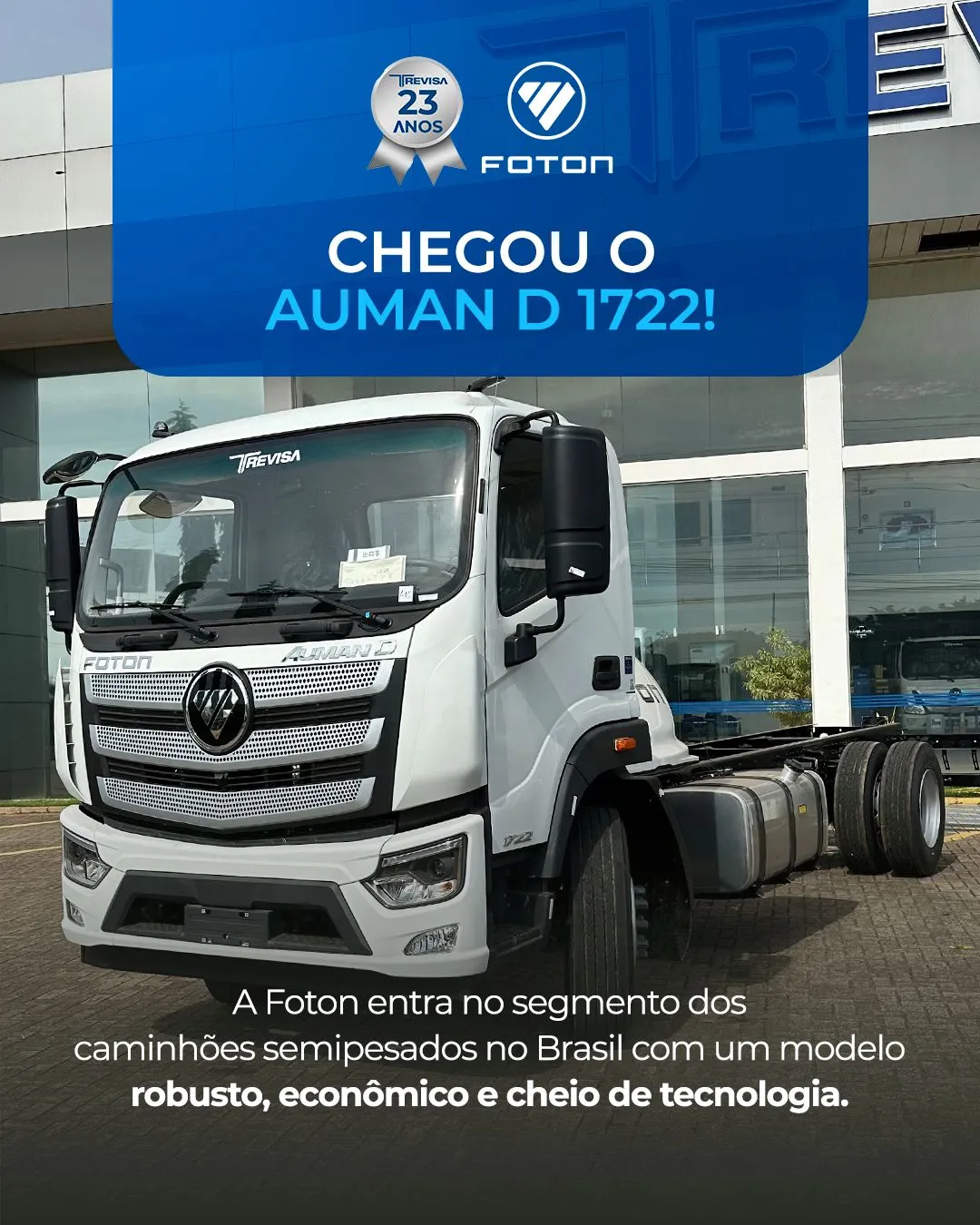 CHEGOU O BRUTÃO - O primeiro caminhão semipesado da Foton no Brasil já está na Trevisa: o Auman D 1722